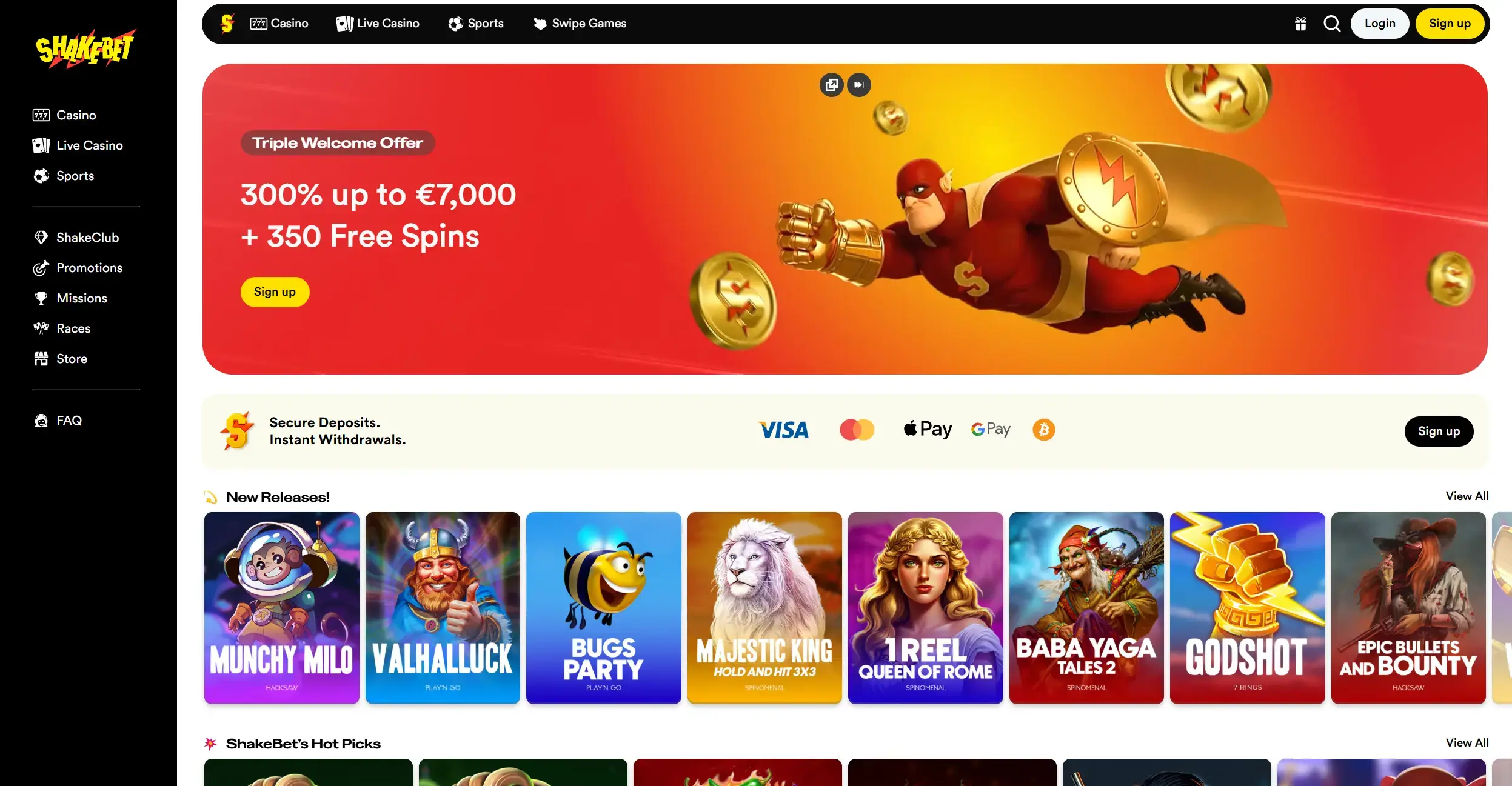 Inloggen bij ShakeBet Casino image 3